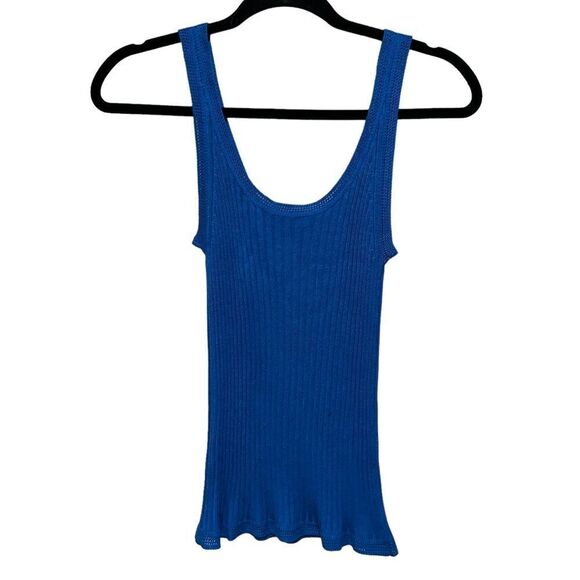 Revolve Moda International Cobalt Blue Silk Blend Tank Top Blouse - Picture 2 of 8